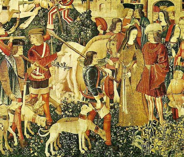 john D.rockefeller tapestry of the unicorn hunt Spain oil painting art